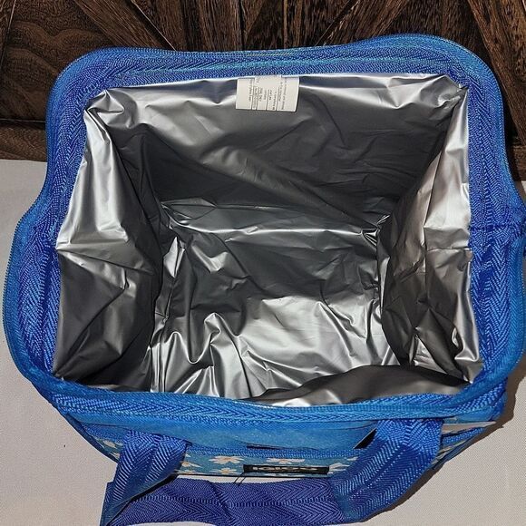 Igloo Leftover Tote Blue Floral Insulated Cooler Bag 9 Cans Lunch Beach New - Picture 7 of 9